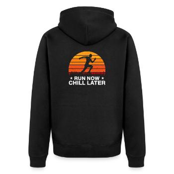Running Run Now Chill Later Marathon Runner Gift - Veste à capuche bio Premium Unisexe - noir - Dos - Nico (187cm)