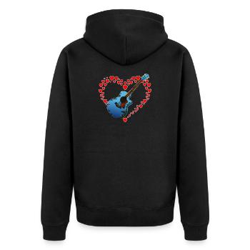 Cœur à la guitare - Veste à capuche bio Premium Unisexe - noir - Dos - Nico (187cm)