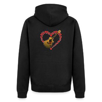 Cœur à la guitare - Veste à capuche bio Premium Unisexe - noir - Dos - Nico (187cm)