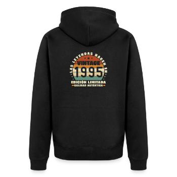 1995 Rétro Vintage Cadeau d’anniversaire - Veste à capuche bio Premium Unisexe - noir - Dos - Nico (187cm)