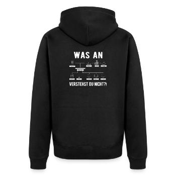 Informatiker Informatik Computer Geek Lustiges Ges - Unisex Premium Bio Zip Hoodie - Schwarz - Hinten - Nico (187cm)