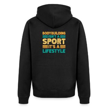 La motivation fitness : le bodybuilder n’est pas un sport - Veste à capuche bio Premium Unisexe - noir - Dos - Nico (187cm)