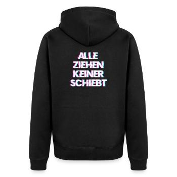 Hardtekk Tekk - Unisex Premium Bio Zip Hoodie - Schwarz - Hinten - Nico (187cm)