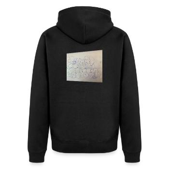 Distorted Berlin Souvenir - Unisex Premium Organic Zip Hoodie - black - Back - Nico (187cm)