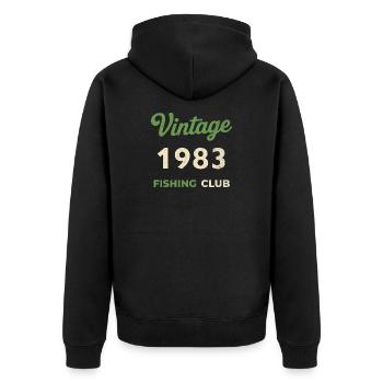 Vintage 1983 – Année de naissance rétro du club de pêche - Veste à capuche bio Premium Unisexe - noir - Dos - Nico (187cm)