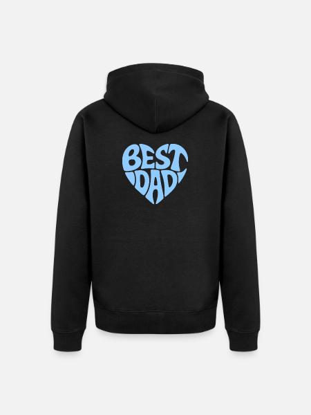 Best Dad Heart Design - Unisex Premium Organic Zip Hoodie - black