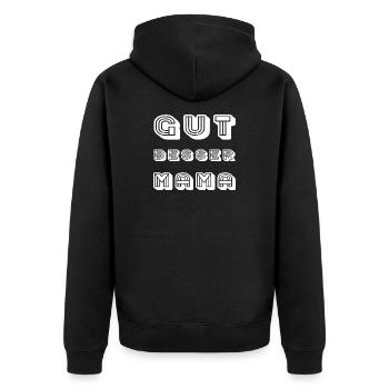 GOOD BETTER MOM Lettering - Unisex Premium Organic Zip Hoodie - black - Back - Nico (187cm)