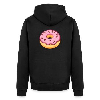 donut - Unisex Premium Bio Zip Hoodie - Schwarz - Hinten - Nico (187cm)