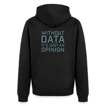 Sans données, ce n’est qu’un nerd de statistiques d’opinion - Veste à capuche bio Premium Unisexe - noir - Dos - Nico (187cm)