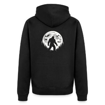 Bigfoot Flugzeuge - Unisex Premium Bio Zip Hoodie - Schwarz - Hinten - Nico (187cm)