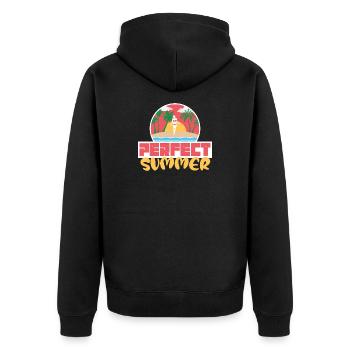 Perfect Summer Beach Sunset Retro Design - Unisex Premium Bio Zip Hoodie - Schwarz - Hinten - Nico (187cm)