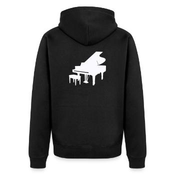 Piano Silhouette Monochrome - Veste à capuche bio Premium Unisexe - noir - Dos - Nico (187cm)