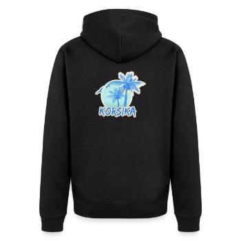 Plage de Corse - Veste à capuche bio Premium Unisexe - noir - Dos - Nico (187cm)