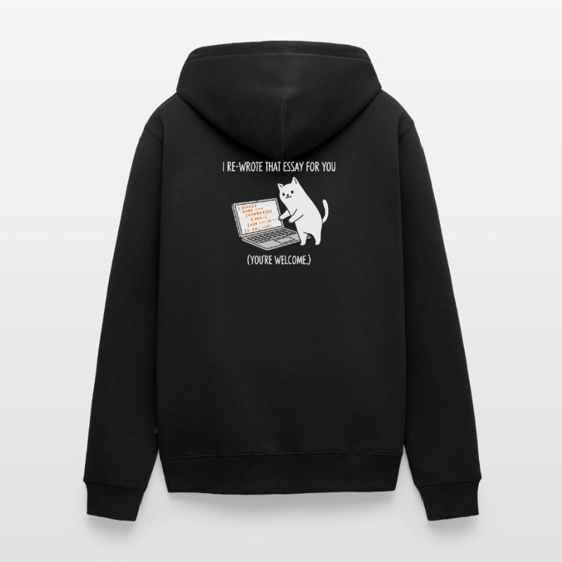 Code cat explains tasks Unisex Premium Organic Zip Hoodie