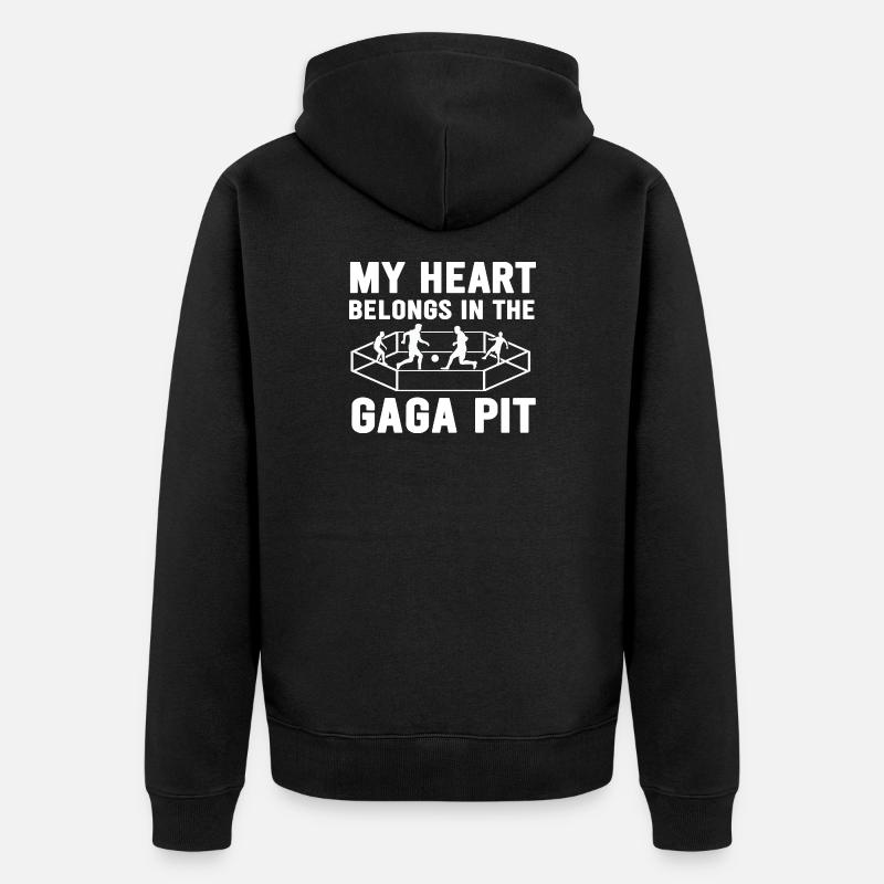 Mon cœur appartient à Gaga Pit - Veste à capuche bio Premium Unisexe - noir