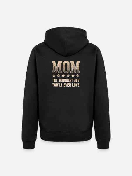 Mutter Job Liebe Härteste Aufgabe - Unisex Premium Bio Zip Hoodie - Schwarz