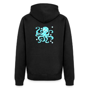 Octopus Squid Dots Dots Comic Sea Animal - Unisex Premium Organic Zip Hoodie - black - Back - Nico (187cm)