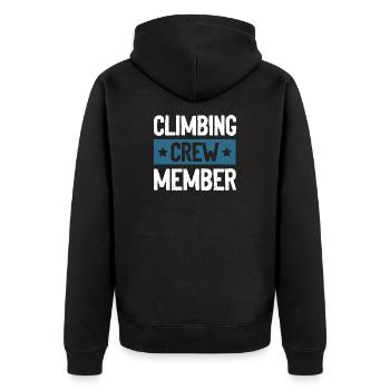 Climbing Crew - Unisex Premium Organic Zip Hoodie - black - Back - Nico (187cm)