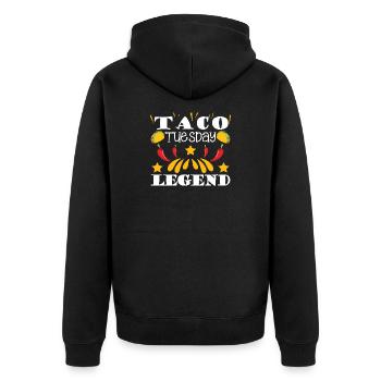 taco tuesday legend - Unisex Premium Organic Zip Hoodie - black - Back - Nico (187cm)