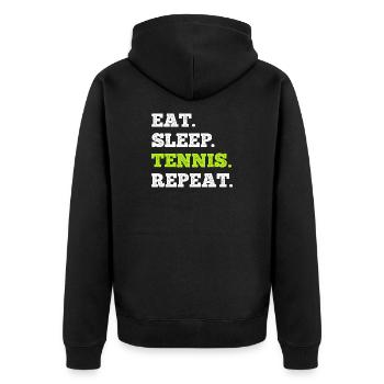 Manger dormir Tennis Répéter - Veste à capuche bio Premium Unisexe - noir - Dos - Nico (187cm)
