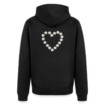 Conception de cœur marguerite - Veste à capuche bio Premium Unisexe - noir - Dos - Nico (187cm)
