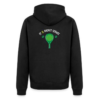 It_Is_Racket_Science - Unisex Premium Organic Zip Hoodie - black - Back - Nico (187cm)