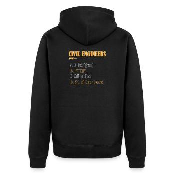 Civil Engineer Construction Site Construction Worker - Unisex Premium Organic Zip Hoodie - black - Back - Nico (187cm)