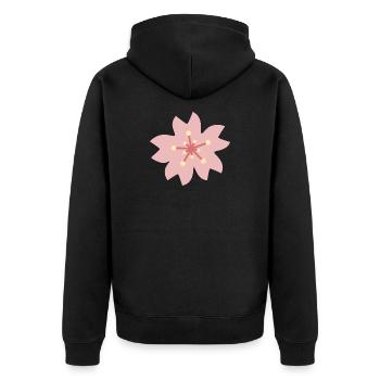 Blush Sakura Petal Bloom - Veste à capuche bio Premium Unisexe - noir - Dos - Nico (187cm)