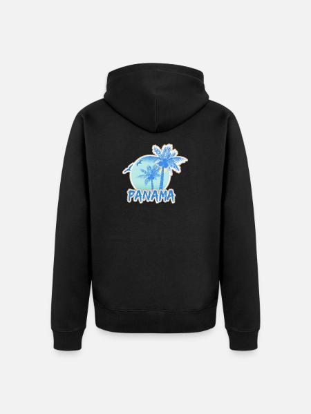 Strand Panama - Unisex Premium Bio Zip Hoodie - Schwarz