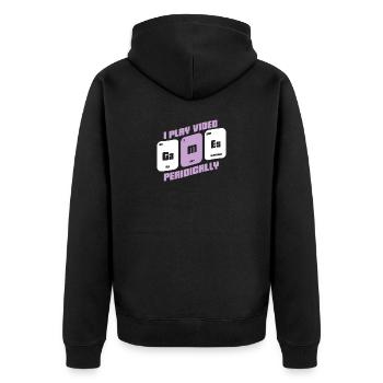 Gamer - Zocker - Geek - Unisex Premium Bio Zip Hoodie - Schwarz - Hinten - Nico (187cm)