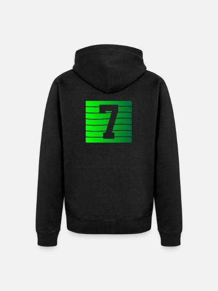 Green Stripe-7 Contrast Design - Unisex Premium Organic Zip Hoodie - black