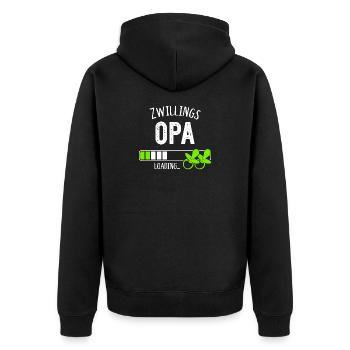 Zwillingsopa Loading Opa Großvater Zwillinge - Unisex Premium Bio Zip Hoodie - Schwarz - Hinten - Nico (187cm)