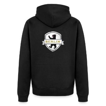 berlin bär wappen hauptstadt deutschland mauer tri - Unisex Premium Bio Zip Hoodie - Schwarz - Hinten - Nico (187cm)