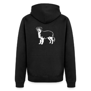 Australian Shepherd "Black Edition" - Unisex Premium Organic Zip Hoodie - black - Back - Nico (187cm)