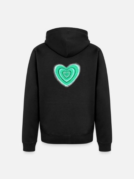 Cœur - Veste à capuche bio Premium Unisexe - noir