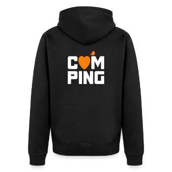 Camping Spatz Herz Camper coole Quotes Fan Urlaub - Unisex Premium Bio Zip Hoodie - Schwarz - Hinten - Nico (187cm)