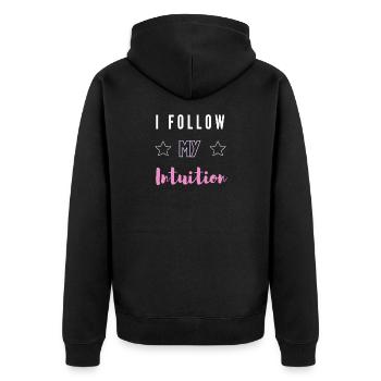 I Follow My Intuition Spiritual Mindset Tee - Veste à capuche bio Premium Unisexe - noir - Dos - Nico (187cm)