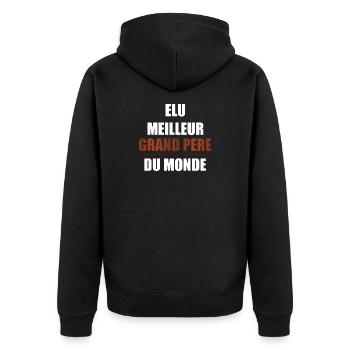 Elu meilleurs grand père du monde - Veste à capuche bio Premium Unisexe - noir - Dos - Nico (187cm)