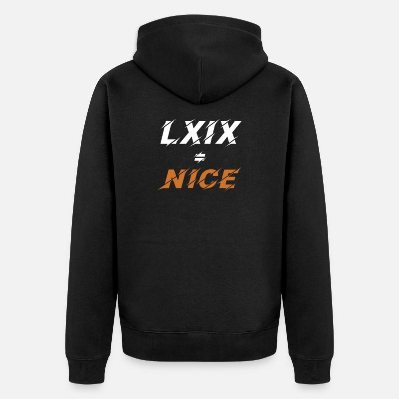 69=Nice en chiffres romains - Veste à capuche bio Premium Unisexe - noir