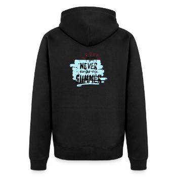 Never Forget This Summer - Unisex Premium Organic Zip Hoodie - black - Back - Nico (187cm)