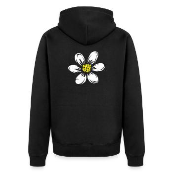 Daisy Boho prairie plantes Nature symbole - Veste à capuche bio Premium Unisexe - noir - Dos - Nico (187cm)