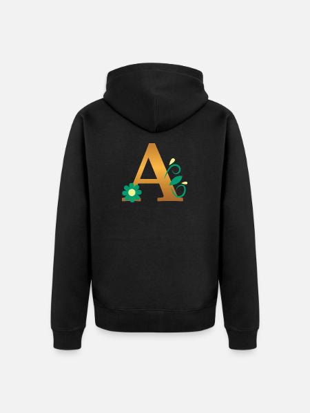 A - Unisex Premium Bio Zip Hoodie - Schwarz