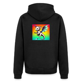 dragon - Unisex Premium Organic Zip Hoodie - black - Back - Nico (187cm)