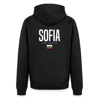 Sofia Bulgarie - Veste à capuche bio Premium Unisexe - noir - Dos - Nico (187cm)