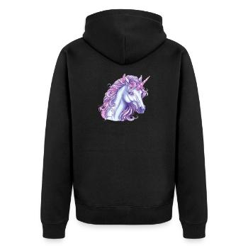 Licorne enchantée Expression magique - Veste à capuche bio Premium Unisexe - noir - Dos - Nico (187cm)