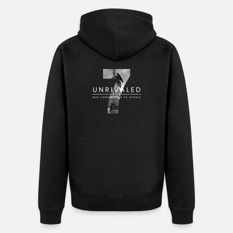 Unvergleichliche Heldenfigur Design - Unisex Premium Bio Zip Hoodie - Schwarz