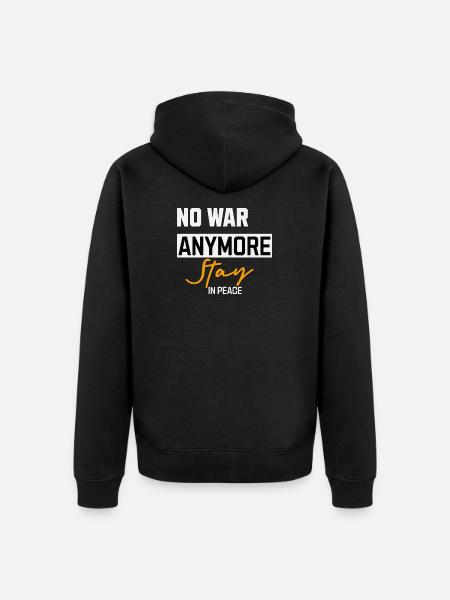 No to war Stay in peace - Unisex Premium Organic Zip Hoodie - black
