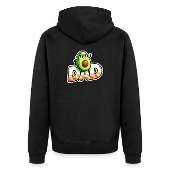Sunny Avocado Dad Design, Fathers  - Unisex Premium Organic Zip Hoodie - black - Back - Nico (187cm)