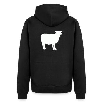 Sheep Silhouette - Unisex Premium Organic Zip Hoodie - black - Back - Nico (187cm)