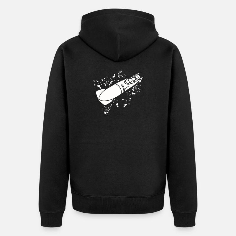 Bobfahrer Bobschlitten Viererbob - Unisex Premium Bio Zip Hoodie - Schwarz